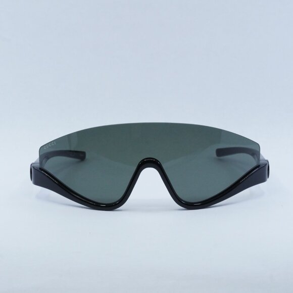 Gucci GG1650S 001 Sunglasses Shiny Black Shield Frame, Grey Lenses main image 6